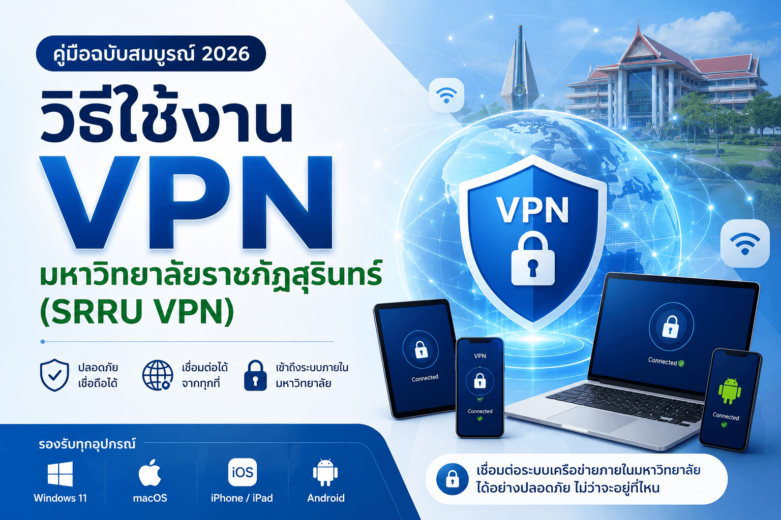 วิธีใช้งาน VPN มหาวิทยาลัยราชภัฏสุรินทร์ 